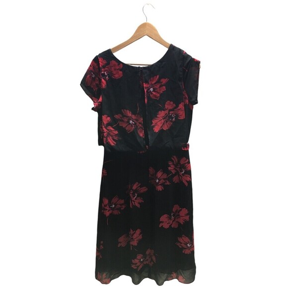 Burberry London Dress Women's Size XXL Red Black Sleeveless Zip Back - Picture 1 of 7